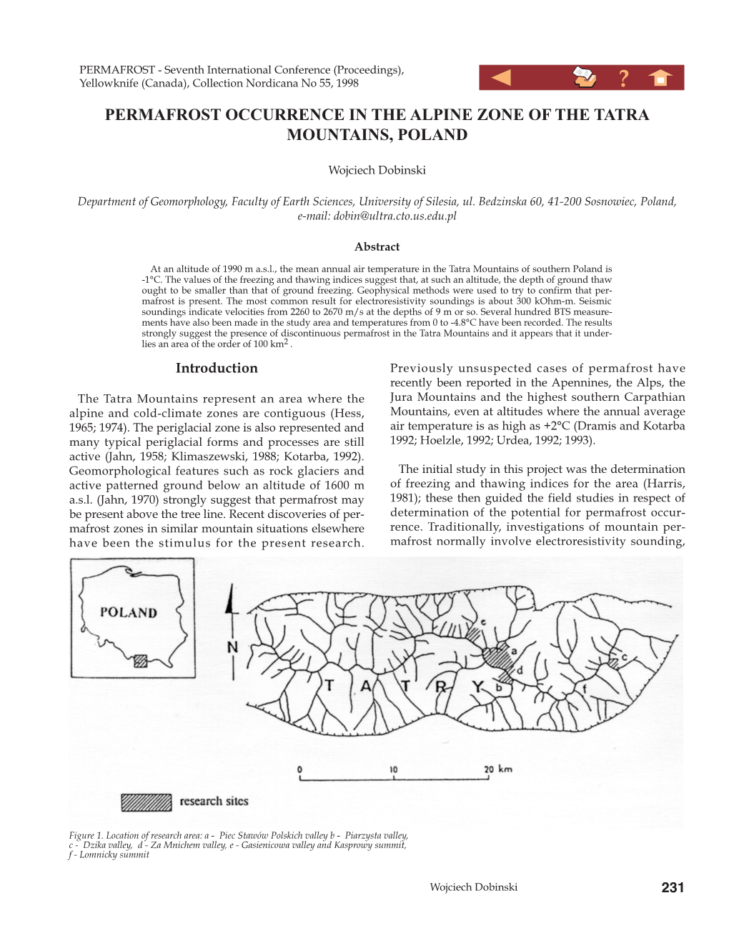 Permafrost Occurrence in the Alpine Zone of the Tatra Mountains, Poland