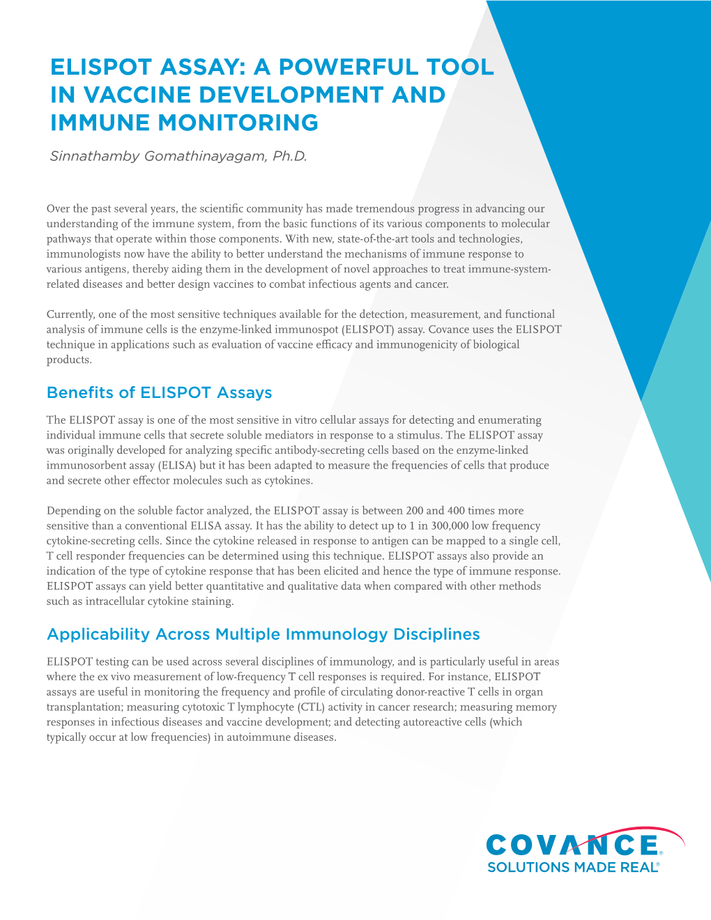 Elispot Assay: a Powerful Tool in Vaccine Development and Immune Monitoring