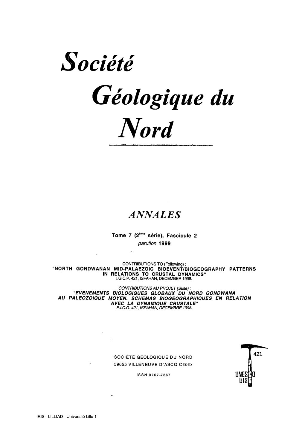 Société Géologique Du Nord