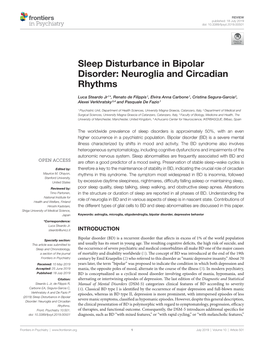 Sleep Disturbance in Bipolar Disorder: Neuroglia and Circadian Rhythms