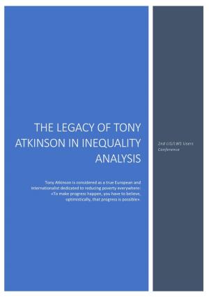 The Legacy of Tony Atkinson in Inequality Analysis