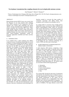 Novel Planar Transmission Line Coupling Elements for Use in Deployable Antenna Systems