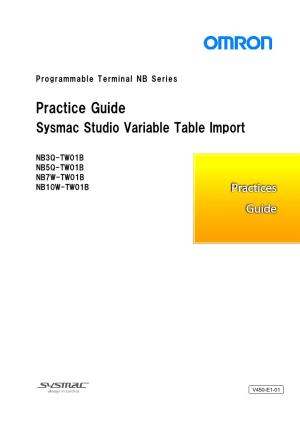 Practice Guide Sysmac Studio Variable Table Import