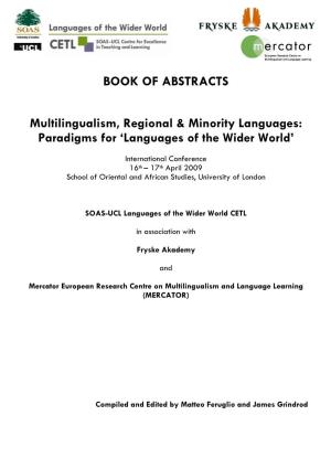 Booklet of Abstracts