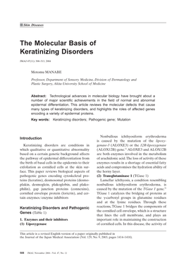 The Molecular Basis of Keratinizing Disorders