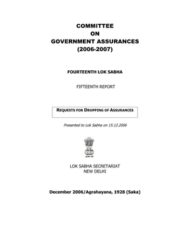 Committee on Government Assurances (2006-2007)