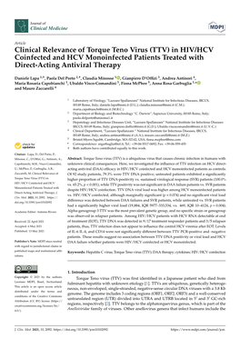 Clinical Relevance of Torque Teno Virus (TTV) in HIV/HCV Coinfected and HCV Monoinfected Patients Treated with Direct-Acting Antiviral Therapy