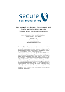 TR-SBA-Research-0512-01: Fast and Efficient Browser Identification With