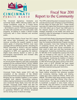 Fiscal Year 2011 Report to the Community