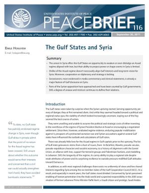 The Gulf States and Syria