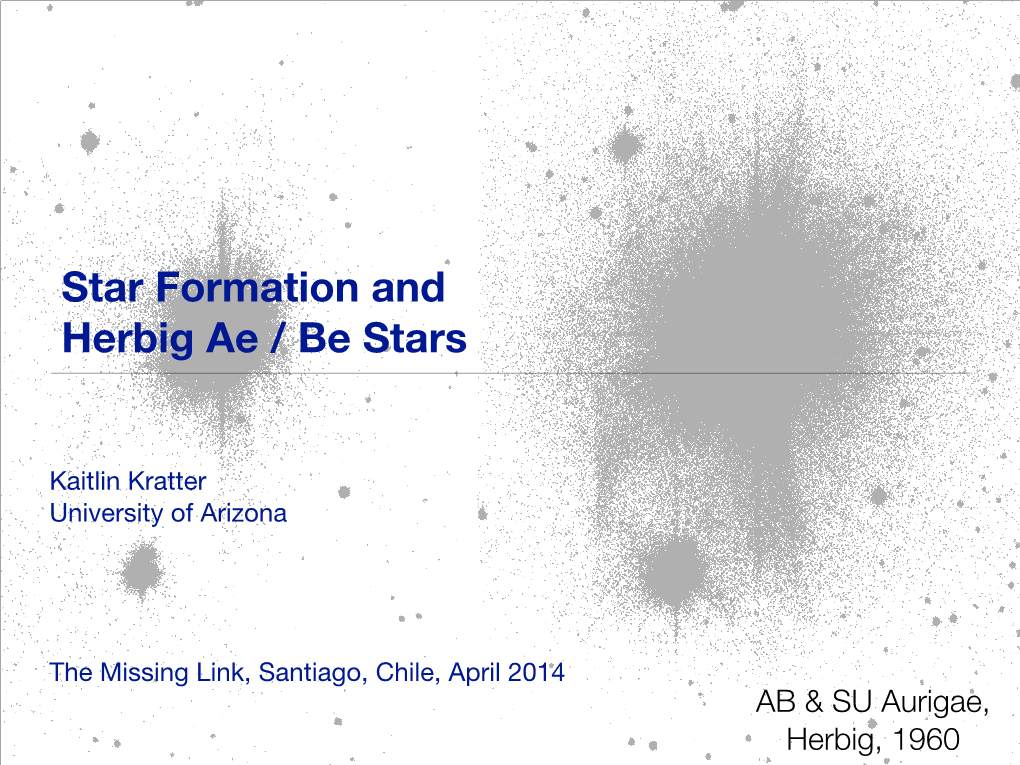 Star Formation and Herbig Ae / Be Stars