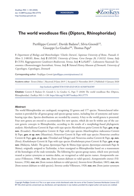 Diptera, Rhinophoridae) 1 Doi: 10.3897/Zookeys.903.37775 MONOGRAPH Launched to Accelerate Biodiversity Research
