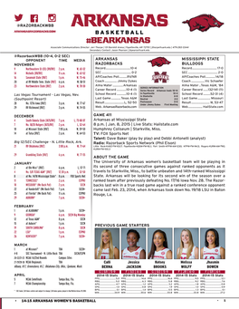 • 14-15 Arkansas Women's Basketball @Razorbackwbb