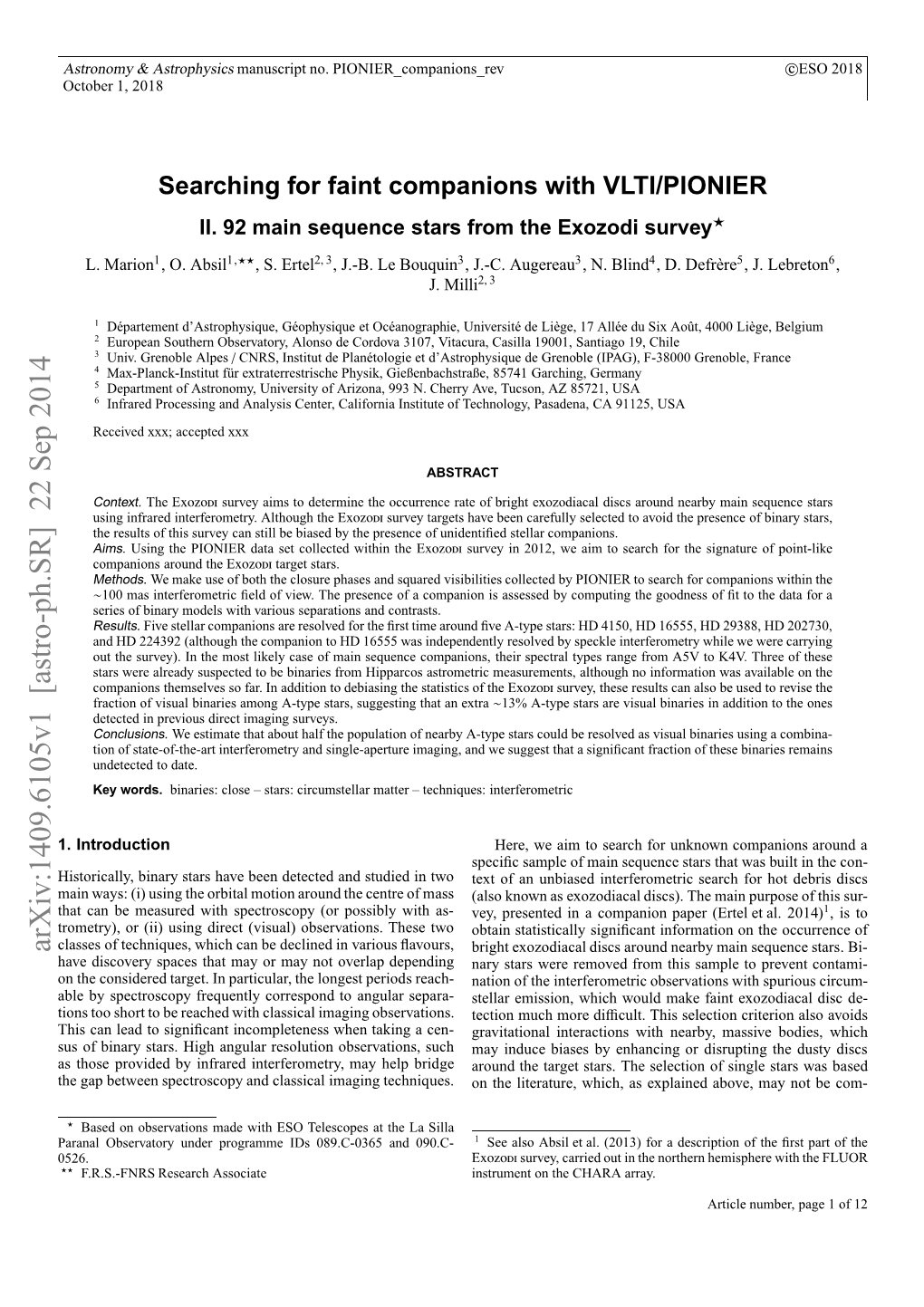 Searching for Faint Companions with VLTI/PIONIER. II. 92 Main