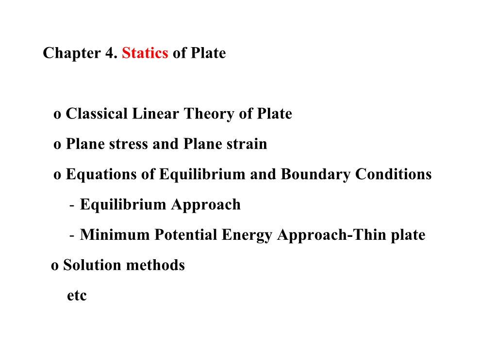 Chapter 4. Statics of Plate