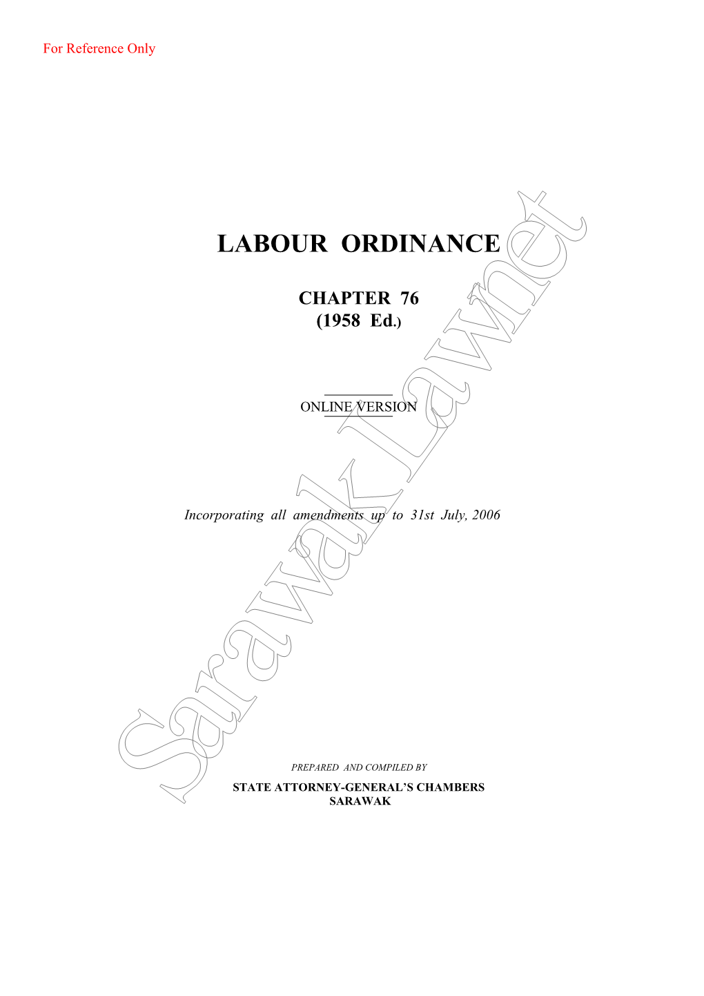 Labour Ordinance