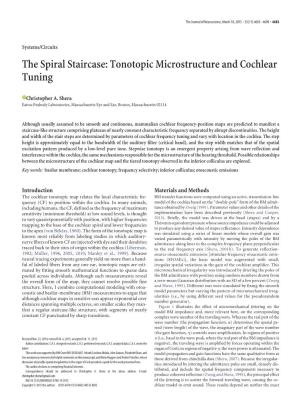 The Spiral Staircase: Tonotopic Microstructure and Cochlear Tuning