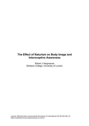 The Effect of Naturism on Body Image and Interoceptive Awareness