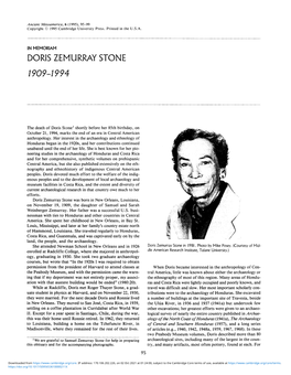 Doris Zemurray Stone 1909-1994