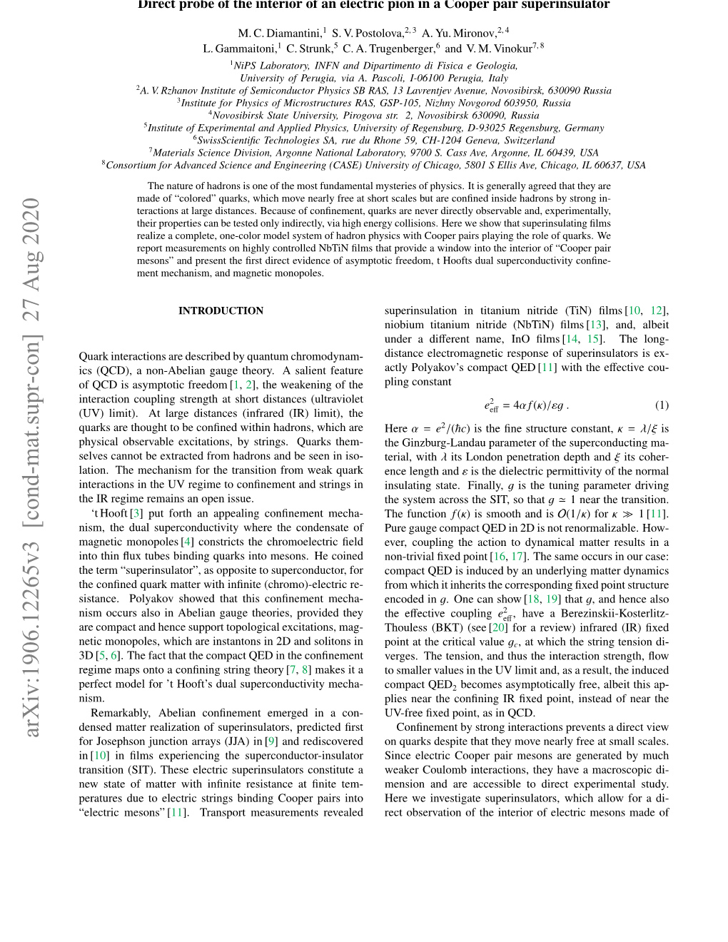 Arxiv:1906.12265V3 [Cond-Mat.Supr-Con] 27 Aug 2020