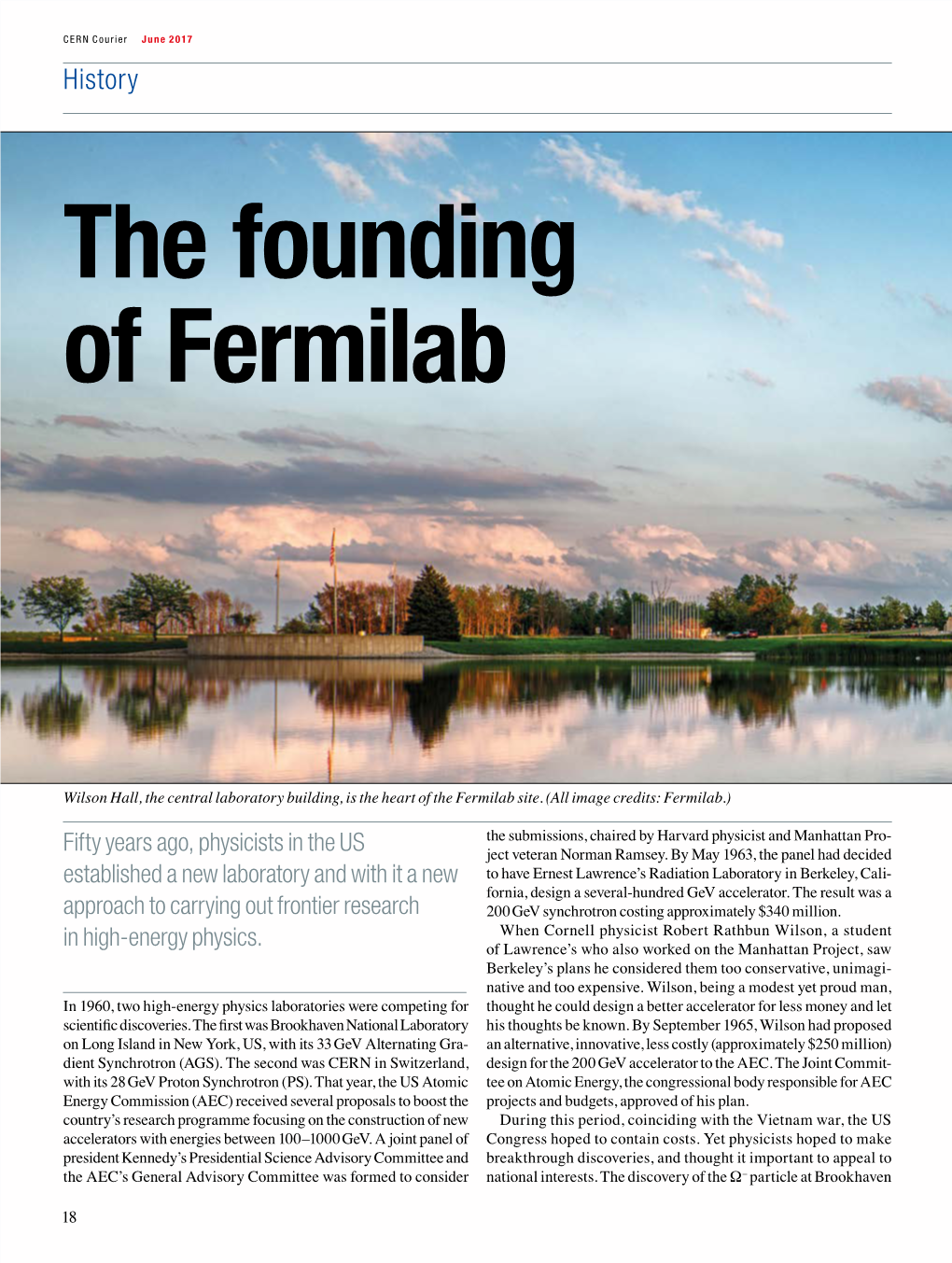 The Founding of Fermilab