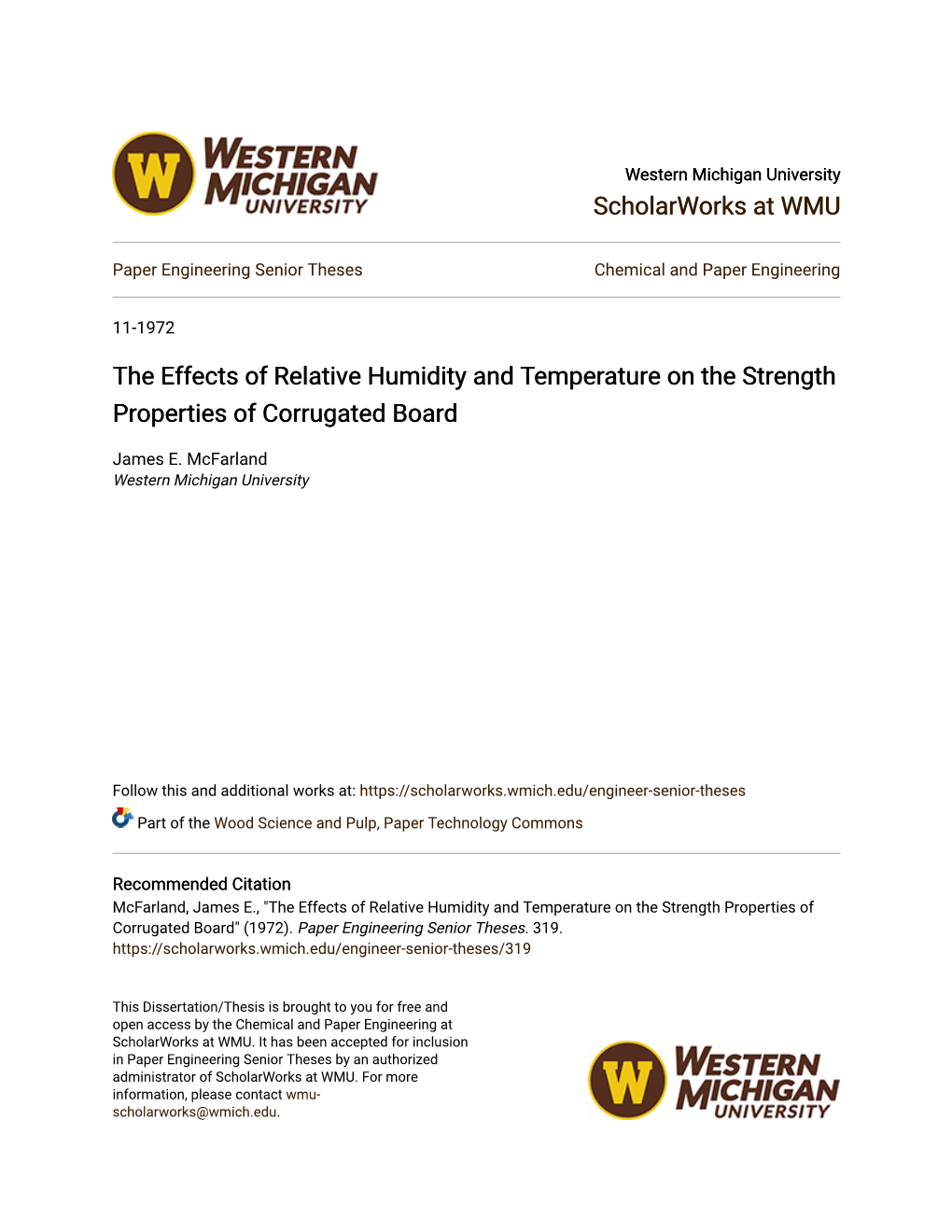 The Effects of Relative Humidity and Temperature on the Strength Properties of Corrugated Board