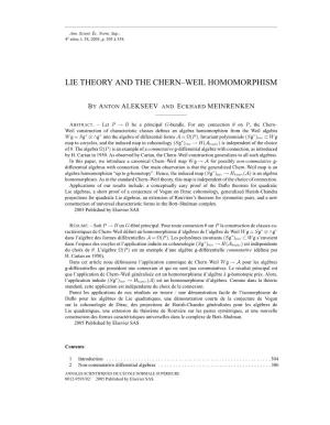Lie Theory and the Chern–Weil Homomorphism
