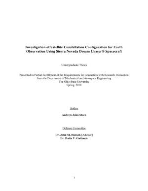 Investigation of Satellite Constellation Configuration for Earth Observation Using Sierra Nevada Dream Chaser® Spacecraft