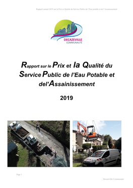 Servicepublic De L'eau Potable Et Del'assainissement 2019