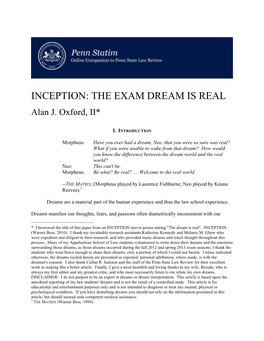 Inception: the Exam Dream Is Real