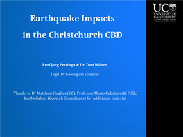 Earthquake Impacts in the Christchurch CBD