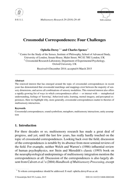 Crossmodal Correspondences: Four Challenges