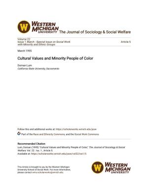 Cultural Values and Minority People of Color