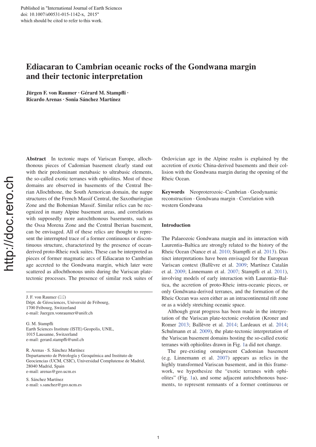 Doc.Rero.Ch Scattered As Allochthonous Units During the Variscan Plate- Et Al