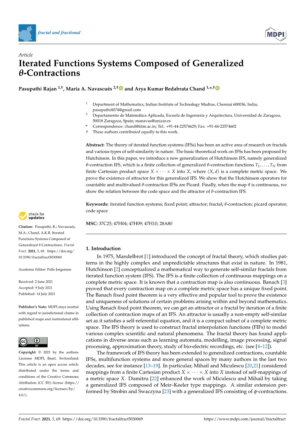 Iterated Functions Systems Composed of Generalized -Contractions