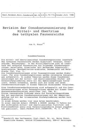 Revision Der Conodontenzonierung Der Mittel- Und Obertrias Des Tethyalen Faunenreichs