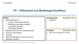 F9 – Differential and Multistage Amplifiers