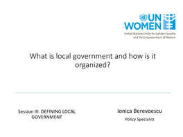 UN Women: What Is Local Government and How Is It