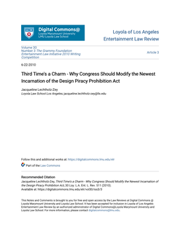 Why Congress Should Modify the Newest Incarnation of the Design Piracy Prohibition Act