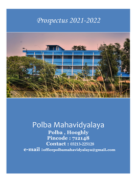 Prospectus 2021-2022 Polba Mahavidyalaya