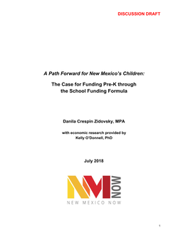 The Case for Funding Pre-K Through the School Funding Formula