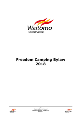 Freedom Camping Bylaw 2018