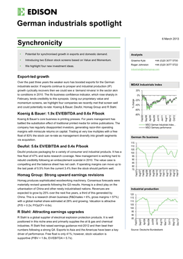 German Industrials Spotlight