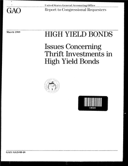 GGD-89-48 High Yield Bonds