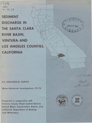 Sediment Discharge in the Santa Clara River Basin, Ventura and Los Angeles Counties