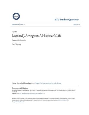 Leonard J. Arrington: a Historian's Life Thomas G