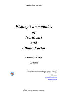 Fishing Communities of Northeast and Ethnic Factor
