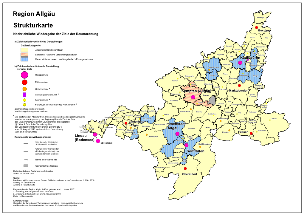 Strukturkarte LEP Der Region Allgäu