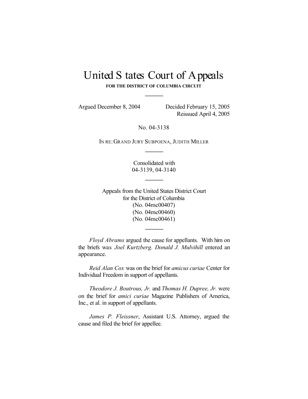 US Court of Appeals for the District of Columbia, Opinion
