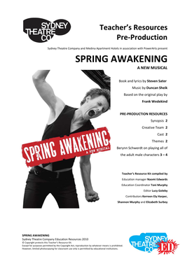 Spring Awakening a New Musical